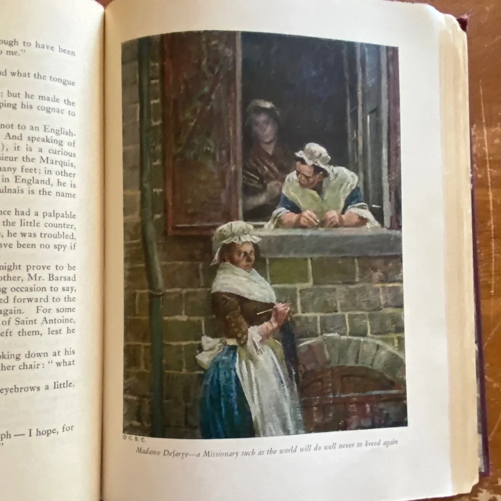 Charles Dickens Maroon Cloth Harvey Dunn Tale‎ of Two Cities Hardcover 1921